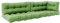 Vicco Palettenkissen Set Flocken, Outdoor Kissen, Grün, 5 Teile