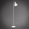 B.K.Licht - Stehlampe Vintage mit Fußtaster, schwenkbar, E27 Fassung, max. 25 Watt, Leselampe, Deko Wohnzimmer, Lampe, Deckenfluter, Bogenlampe, Standleuchte, Industrial, 145x40x22 cm, Weiß-Chrom