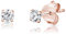 Punto Luce Orecchini Oro Rosa Con Zirconi CZ - Lobo Donna Brillanti - Piccoli Diamante Con Brillantini di Zircone