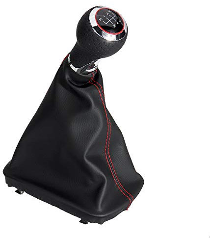 Pomo de palanca de cambios de piel sintética de 6 velocidades con mango de cubierta de maletero para Audi A3 S3 8p A4 S4 Q5