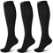 QXURkut 3 Paires Bas de Contention Femme Homme, Chaussettes de Contention 15-20mmHg Compression Socks pour Running, Voyage Avion, Course à Pied, Infirmiere (L-XL)