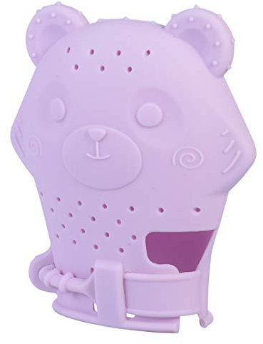 NUOBESTY Baby Teething Mitten Silicone Teether Toy Glove Infant Teething Mitt Baby Boy Baby Girl (Purple)