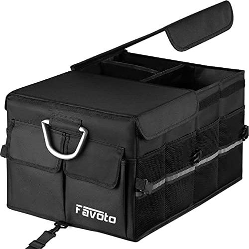 Favoto Auto Kofferraumbox Klappbox Kofferraum Organizer Kofferraumtasche Wasserfest Robust Oxford-Material Autotasche Box für Limousine SUV Schrägheck Schwarz(52cm x 32.5cm x 28cm)