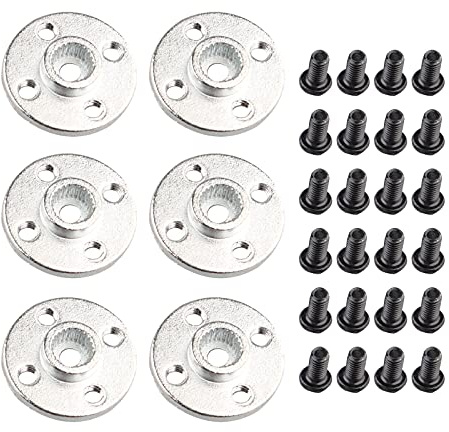 HALJIA 6 Stücke 25T Aluminium Servo Arm Runde Typ Disc Metall Ruder Disc Hörner Für DIY Roboter