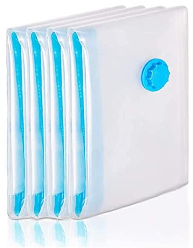 Vacuum Storage Bags 4 Pack 130x100cm Jumbo Airtight Space Compression Bags Double-Zip Seal and Triple Seal Turbo—— Max Space Saving for Bedding, Duvets, Clothes (4 Pack 130×100cm)
