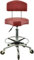 VAKON SALON - Ergonomischer Rollhocker mit Lehne und Fußring in Rot - Höhenverstellbar von 55-75 cm - Drehhocker Arbeitshocker Praxishocker