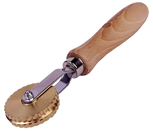 Tagliapasta Rotella Taglia Impasto | e Anche Un Chiudi Ravioli Che Sigilla Perfettamente Il ripieno | Lama in Ottone da 9 mm | [Made in Italy]