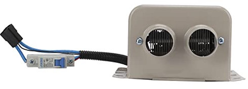 Keenso Ventilador de Calefacción de Coche, Calentador de Descongelación Eléctrico de Coche 800 W, Ventilador de Calefacción de Parabrisas de Coche de Calefacción Rápida Portátil con 2 Agujeros(12V)