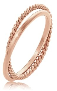 Elli Ring Damen Wickel Klassisch Filigran Twisted Trend in 925 Sterling Silber