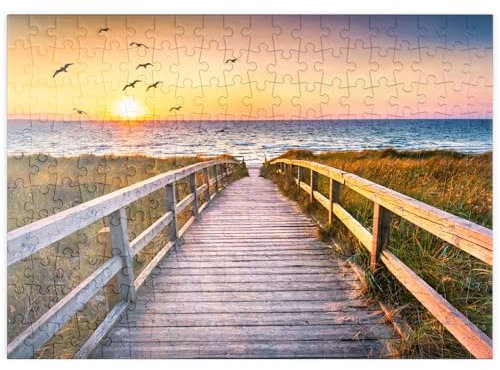 MyPuzzle Sonnenuntergang am Dünenstrand, Nordsee - Premium 200 Teile Puzzle - MyPuzzle Sonderkollektion von Puzzle Galaxy