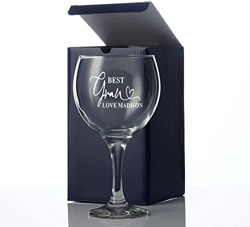 Engraved Personalised Best Gran Gin Cocktail Glass Present for her