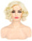 Baruisi Short Curly Blonde Wig for Women Synthetic Natural Wavy Costume Wig for Cosplay Party