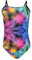Aquarti Costume Piscina Bambina – Costume Intero Bambina con Bretelle Sottili Regolabili, Foglie Colorate/Nero/Rosa/Arancione, 140