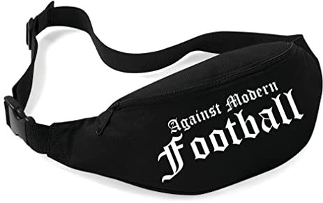 Against Modern Football Bauchtasche | Fussball Ultras Hooligan Fan Supporter Bag | Schwarz