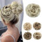 Silk-co Haarteil mit Gummiband, Dutt mit Haaren Gewellt Weich Dutt Haarteil mit Gummiband 55 g, Gelockt Haarverdickung Hair Extensions Messy Bun Hochsteckfrisuren Blond ombre Bleichblond