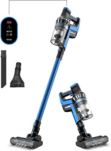 Proscenic i10 Cordless Vacuum Cleaner, VBoost Technology, 4 in 1 Cordless Stick Vacuum, 3 Adjustable Modes, LED Touch Display, Removable Battery, up to 45min Runtime,380W, Blue