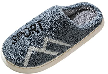 IQYU Slippers Damen Herren Plüsch Rutschfeste Flache Schlappen Slippers Pantoletten Flache Plüsch Filzpantoffeln Hüttenschuhe Herren Leicht Kuschelig Filzpantoffeln Pantoletten Schlappen Slippers