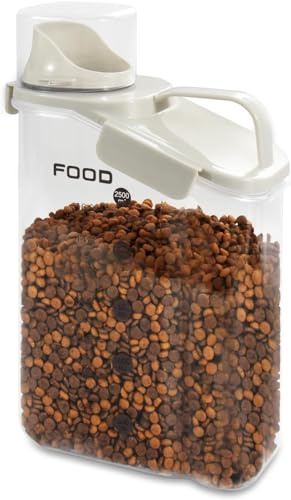 P-ZOONPE Récipient de stockage de nourriture pour chien de 1,4 à 1,8 kg, récipient pour aliments pour animaux domestiques avec bec verseur hermétique, récipient de stockage de nourriture pour chats