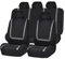 JNNJ 9 Pezzi Set Completo Di Coprisedili per Auto, Set Copri-Sedile per Anteriori E Posteriori, Universale Auto Sedile Protezione Del Rilievo, Accessori Auto Interno per Berlina Furgone(Grigio)