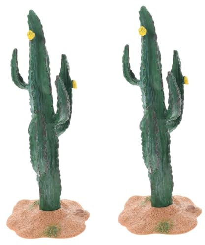 Yardwe 2pièces Décoration De Jardin Résine Forme De Cactus Ornement Paysager pour Intérieur Et Extérieur Modèle De Cactus Artificiel Et Unique