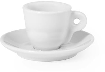 Royal Norfolk 7077700 Lot de 6 tasses à café en porcelaine blanche avec soucoupe, cc65