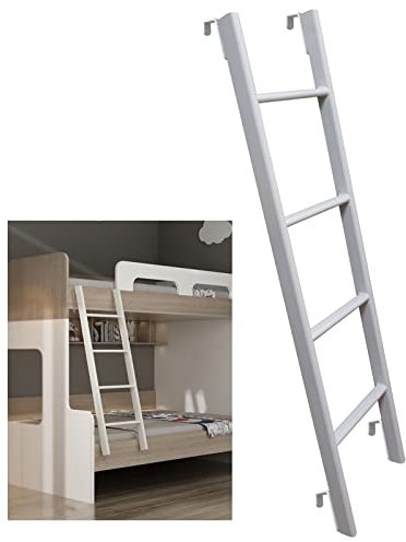 EsEntL Etagenbett-Leiter, Etagenbett-Treppe/Leiter (zum Einhängen) – tragbare Metall-Hänge-RV-Leiter 45 Zoll/50 Zoll/55 Zoll/59 Zoll, Bett-Ersatzzubehör, ergonomische Sprossenleiter (Farbe: Weiß, G