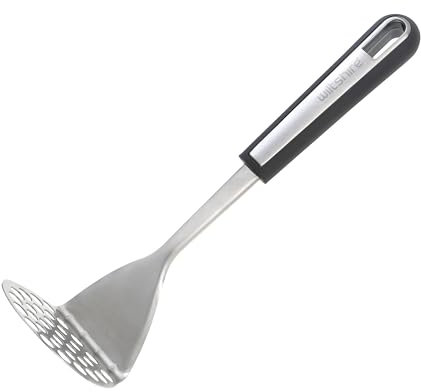 Wiltshire Aspire Potato Masher, Stainless Steel, Food & Vegetable Ricer, Food Crusher, Anti-Slip Soft Touch Handle, Grey & Silver, 27.5x8.2x7.9cm