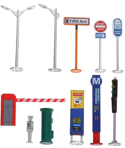 TOYANDONA Jouets de Signalisation Routière pour Garçons Et Filles Mini Modèles de Panneaux de Signalisation Simulation de Panneaux de Signalisation Conception Réaliste Facile à Assembler