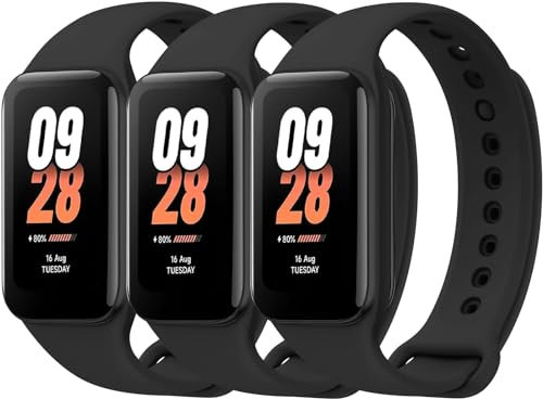 Tobfit 3 Piezas Correa Compatible con Xiaomi Smart Band 8 Active para Mujer Hombre, Silicona Suave Correas, Pulsera de Repuesto Deportiva Impermeable para Xiaomi Smart Band 8 Active Correa