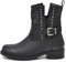 IF Fashion Stivali Stivaletti Biker Motociclista da Donna Traforato Con Fibbie Borchie Primaverili Estivi Pelle Sintetica G677 Nero N.41