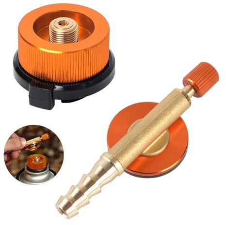 Lvjkes Adaptateur Gaz set, 2 pièces Camping portable Adaptateur Bouteille de Gaz, Convient à Adaptateur à vis pour réservoir de butane, Accessoires dalpinisme et de camping en plein air