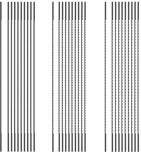 Foppla 30 Pcs Coping Saw Blades Set 6-1/2 Inch Pin End Scroll Saw Blade Assortment High Carbon Steel Coping Saw Blades Sturdy Scroll Saw Blade Set with 10pcs 15 TPI 10pcs 18 TPI 10pcs 24 TPI for Wood