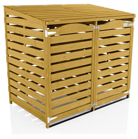 Wheelie Bin Storage Unit Double by Garden Universe Outdoor Storage In Narural WBS01-N