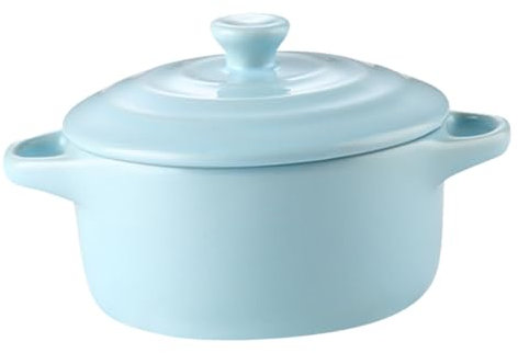 WATIIFUFU 1stk Keramikschale Für Die Heimische Küche Schmorpfanne Mit Deckel Suppenschüssel Mit Deckel Ramen-schüssel Instant-nudelschüssel Kochen Französische Zwiebelsuppenschalen Dual Blue