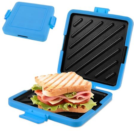 Microwave Toastie Maker, Microwave Toastie Sandwich Maker and Grill Wireless Silicone Microwaveable Cookware, Adjustable Toastie Maker Breakfast Sandwich Maker Non-Stick for Bread Sandwich (blue)