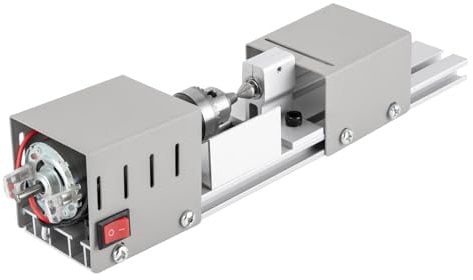 Mini tornio in metallo, 96 W, sette velocità, 9000 giri/min, mini tornio da tavolo, per la lavorazione del legno e dei metalli