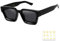 Retro dicke rechteckige klobige Sonnenbrille für Frauen Männer trendy klassisch schmaler quadratischer schwarzer Schildpatt Rahmen Mode -Sonnenbrille