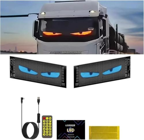Luz de ojos de diablo para coches, gran pantalla de luces LED dinámicas de ojo de diablo, luces led para coche,luces led ,cochepantalla LED programable para coche, letreros de luz de ojos de diablo p