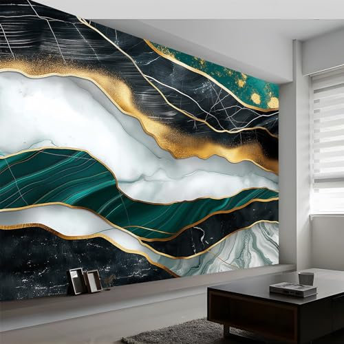 Papier peint 3D personnalisé - Papier peint photo de luxe avec effet 3D - Décoration pour chambre à coucher, salon et couloir - 350 x 256 cm (l x H) - Papier peint panoramique foncé