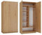 BDW Kleiderschränk 2 Türen, 6 Einlegeböden, Kleiderständer, Mehrzweckschrank, Schubladenschrank, Garderobenschrank für Schlafzimmer, Wohnräume, 180x90x50cm, (Artisan-Eiche)
