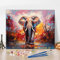 TISHIRON Kit de peinture à l'huile éléphant par numéros pour débutants - Peinture à l'huile abstraite colorée avec pinceau et pigment - Pour adultes - Acrylique - Bricolage facile - 40 x 50 cm - Sans