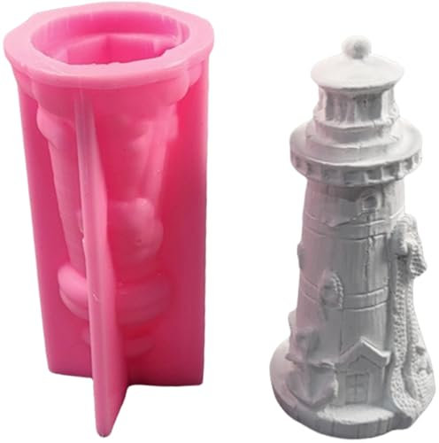 ALEFBET Silikonform Leuchtturm,Silikonformen Gießformen Leuchtturm,Kerzenformen zum Gießen,Kerzen Formen Silikon,Epoxidharz Formen Silikon,Gipsformen zum gießen (Leuchtturm A)