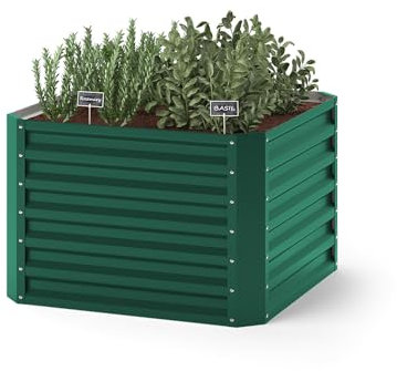 ok-Living Hochbeet Kräuterbeet Gemüsebeet rechteckig 90x90x60cm (LxBxH) grün Pflanzkasten Frühbeet Aufzucht Beet Garten