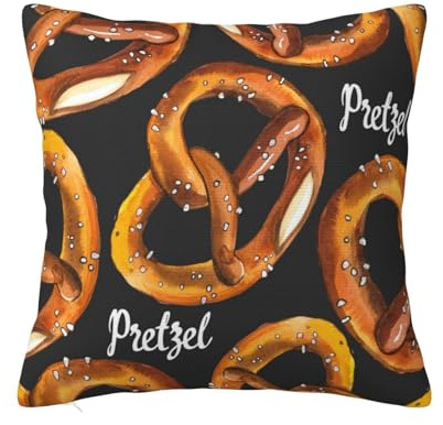 Leckere Brezel, Dekokissenbezug, dekorativer Kissenbezug aus Polyester, weiche Kissenbezüge 40x40cm