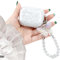 MHYALUDO für Airpods Pro 2. Generation Fall mit tragbarem Armband, kompatibel mit Airpods Pro 2 Case, klare TPU stoßfeste Abdeckung mit Mode niedlichen Schmetterling Design, Glitter Schmetterling