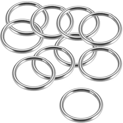 YKMYXZ, 10 Stück 304 Edelstahl O-Ring 20/30/40/50/60mm Außendurchmesser 3/4/5mm Dicke Umreifung Geschweißte runde Ringe(60x3mm)