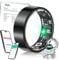 Lozltx Smart Ring Android【JZ5.0-Chip】 Smartring Fitness Ring【Militärgeprüftes Titan-Design & IP68】 - 200 Modi für Android IOS Smartringe -Schwarz #10
