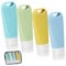 SKISUNO 4Pcs Travel Containers for Toiletries Lightweight Refillable Bottles with Hanging Stylish for Shampoo Lotion