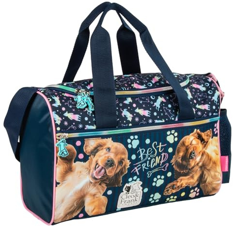 Kindertasche Sporttasche Reisetasche Hund Welpen Hündchen, Jungen Mädchen Kinder, blau, 35 x 21 x 15 cm, 10 Liter