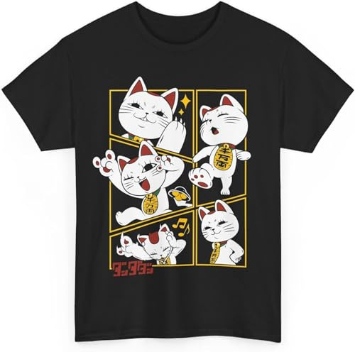 Unisex Tee Dandadan Cat Turbo-Granny Cute Anime Manga Cat T-Shirt Dan Da Dan Manches Courtes(Medium)